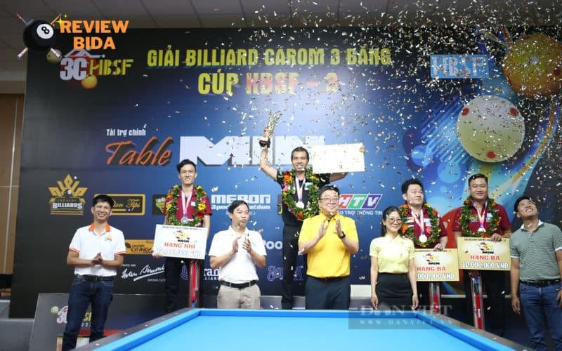 Ngược dòng trước học trò, Trần Quyết Chiến lên ngôi vô địch Giải Billiards  carom 3 băng HBSF Cup